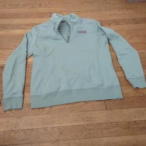 Vineyard Vines Seafoam Green Cozy Quarter Zip Crew Neck Size Medium
